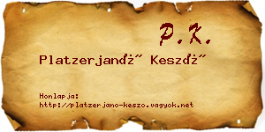 Platzerjanó Kesző névjegykártya